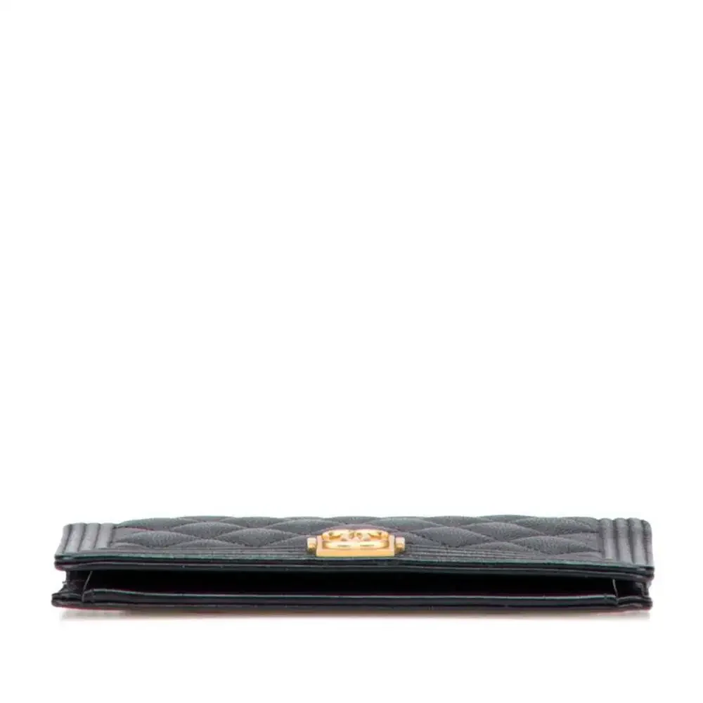 CHANEL Authentic Black Caviar Leather Wallet